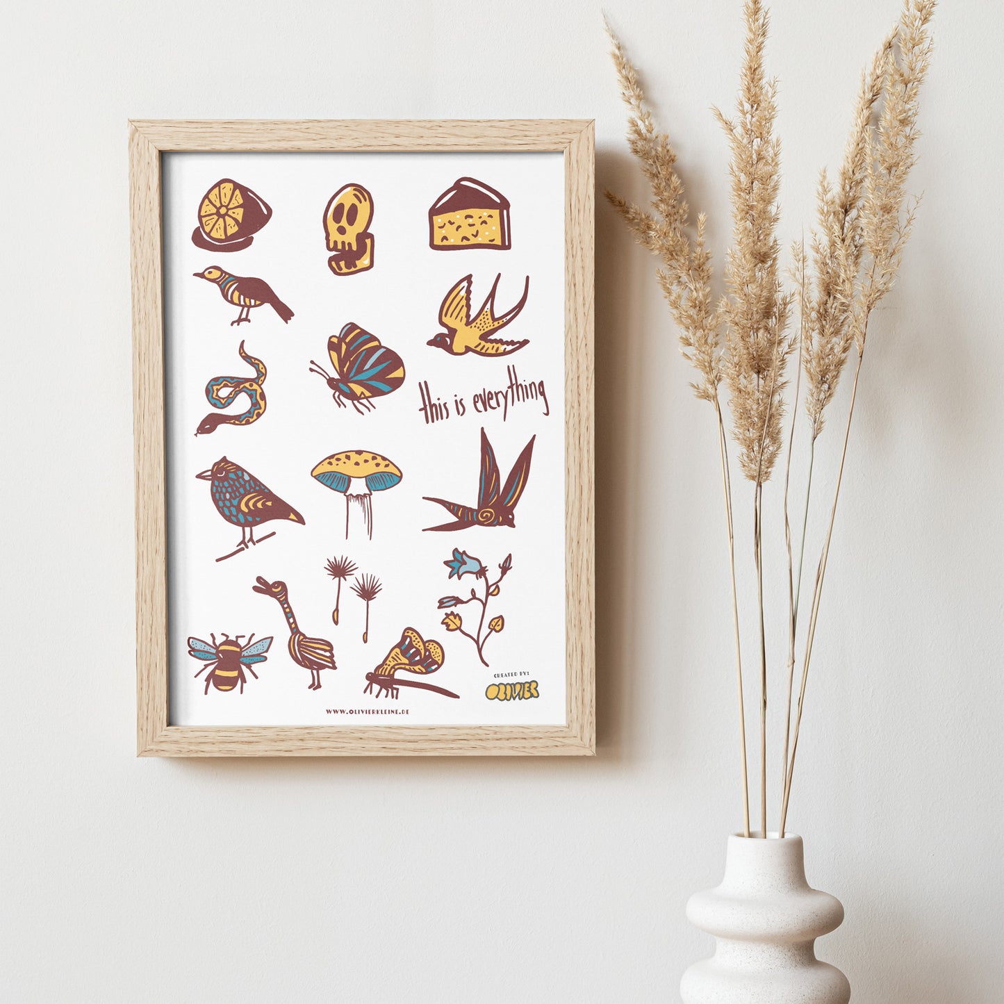 Poster "Flora, Fauna und ein Totenkopf"