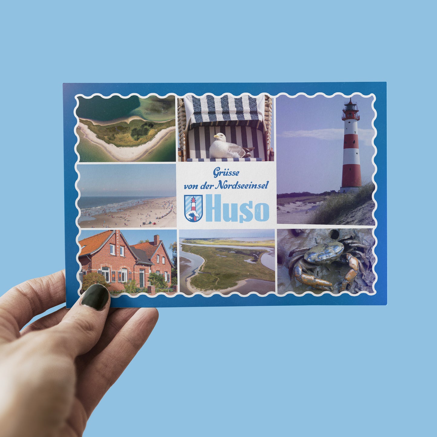 Postkarte "Nordseeinsel Huso"